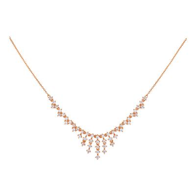 China Trendy Gift Women's Necklace 925 Silver Chain Zircon Flower Bud Jewelry Tall Necklace for sale