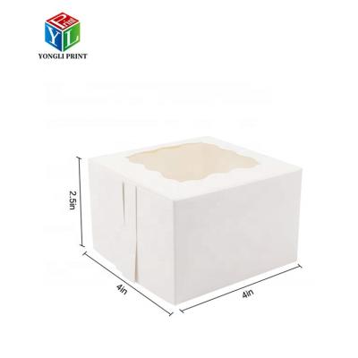 China Recycled Materials Pastry Paper Window Box OEM Design Bakery Cupcake Custom Printed Cardboard Box With Window Lid for sale