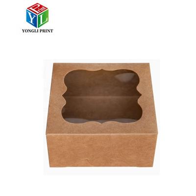 China New Design Materials Recycled Foldable Cake Box 6 Inch Kraft Paper Bakery Boxes For Party Gift for sale