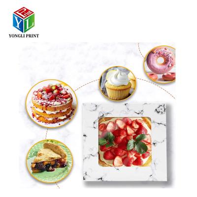 China Recycled materials like cake boxes with white window bakery boxes for candies and cookie s cake for sale