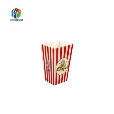 China Recycled Materials Customized Logo Folding Food Grade Popcorn Box Paper Popcorn Packaging Boxes Hot Sale Wholesale Products for sale