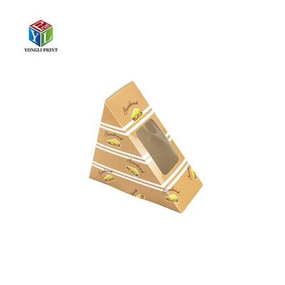 China Recycled Materials Cardboard Triangle Sandwich Cake Box For Packaging for sale