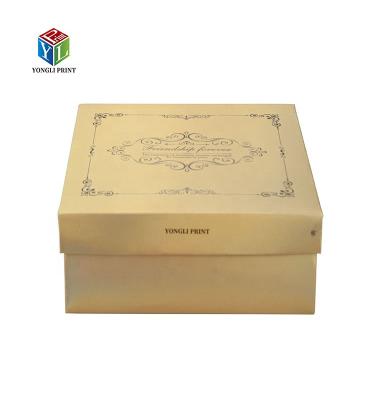 China Recycled materials laser gift box custom UV coating varnishing large small gold printing gift wrapper paper reflection specialty packaging party for sale