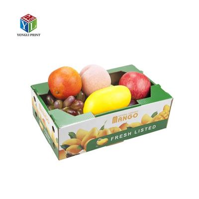 China Recycled Materials Corrugated Fruit Boxes Packaging Strong Paper Cartons For Delivery for sale