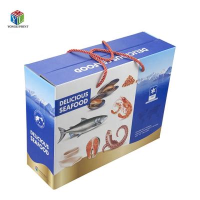 China Recycled materials customized high quality frozen food box packaging /seafood packing box/waxed seafood boxes for sale