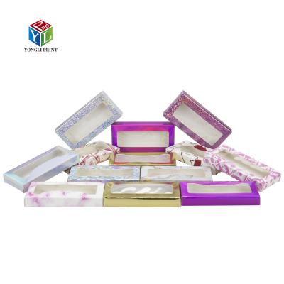 China Recyclable 24 Pieces Empty Holographic Eyelashes Packaging Case Eyelash Holder Box Eyelashes Package Paper Box for sale