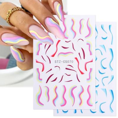 China Nail Decoration On The New Nail Almond Pop Art Sense Fashion Manicure Correction False Nail Stickers Stickers Long Paragraph for sale