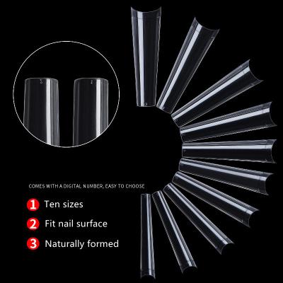 China Hot Selling 500Pcs New MAX Reusable False Nails Clear Design C-shaped and Natural Color Fake Nails Press On Nails for sale