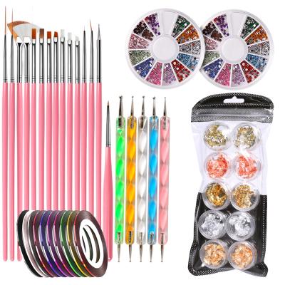 China HOT NAIL Amazon 15Pcs Nail Drill Brush Dotting Nail Art Tool Set Pen Nail Rhinestones Manicure Kit for sale