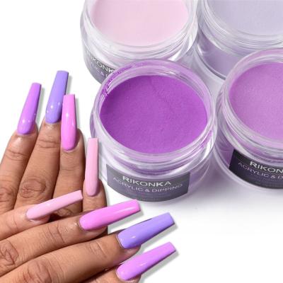 China Nail Acrylic Powder Most Popular Purple Nail Art Crystal Carved Powder DIY Colors 15g/bottled 4 Colors Acrylic Powder Decorative Hardware Nails for sale