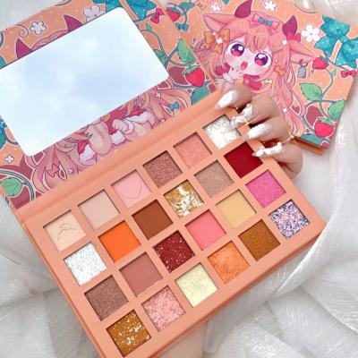 China Wholesale 24 Colors Strawberry Waterproof Eyeshadow Girl Palette Glitter Waterproof Cute Pearl Eyeshadow Eye Makeup for sale