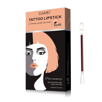 China 20 PCs Waterproof/Liquid Waterproof Lasting Matte Lipstick Tatto Lipstick Cotton Pad Tattoo Lipstick Box Cigarette for sale