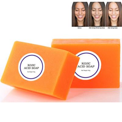 China Free Sample Kojic Acid Soap Base Cleansing Dark Black Skin Brightening Handmade Soap Glutathione Whitening Toilet Soap for sale