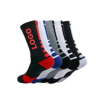 China OEM Antibacterial Wholesale Men Running Sports Socks , Cycle Logo Basketball Socks Custom Made Athletic for sale