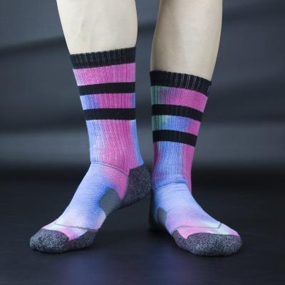 China Factory Wholesale Women's Socks Antibacterial Sports Socks Breathable Compression Printed Cycling Socks for sale