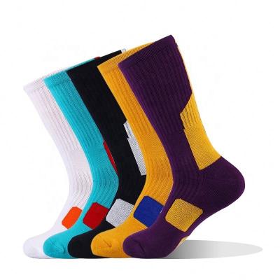 China Custom Logo Sport Compression Elite Crew Antibacterial Cotton Basketball Socks for sale