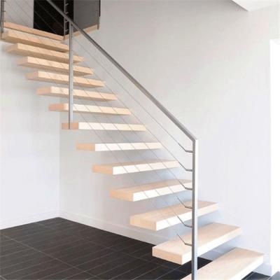 China Modern Architectural Staircase With Stainless Steel Standoff Glass Balustrade Flosting Staircase for sale