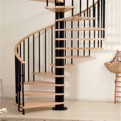 China High Quality Modern Solid Wood Spiral Staircase Villa Spiral Stairs for sale