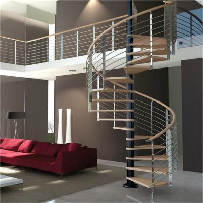 China Contemporary Customized Solid Wood Spiral Stairs Outdoor Metal Spiral Stairs for sale