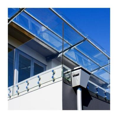 China Modern Fashion Design Stainless Steel Glass Dead End Fencing Frameless Glass Balustrade For Deck for sale