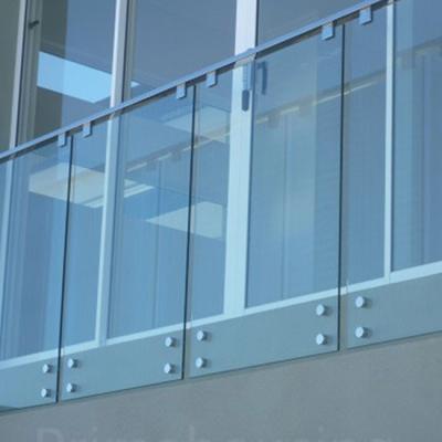 China Modern Frameless Balustrade Standoff Staircase Balcony Railing Tempered Glass / Super Clear Laminated Glass for sale