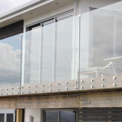 China Modern Fully Frameless Patch Tempered Glass Fitting Balustrade / Standoff Glass Balustrade for sale