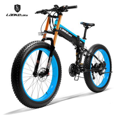 China 27 speed mountain bike 1000w alloy electric bicycle 48v 14.5ah lithium battery aluminum ebike 26 inch fat tire folding electric bike for sale