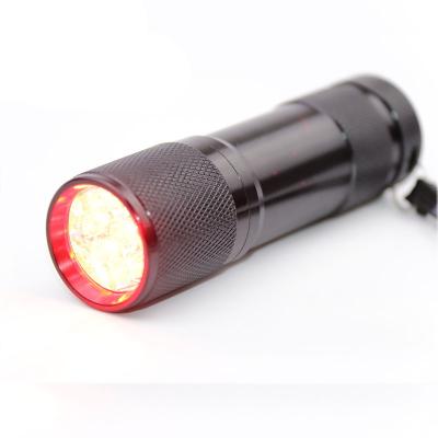 China 9 LED Red Light Black LED Flashlight Astronomy/Aviation/Night Vision/Hunting Flashlight for Astronomy/Aviation/Night Vision/Hunting for sale