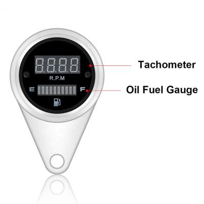 China Waterproof Universal 2 in 1 Motorcycle Digital LED Tachometer Gas Fuel Waterproof 12V Level Gauge for sale