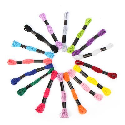 China Various Color Art Cross Stitch Thread 100% Cotton Embroidery Thread High Temperature Resistant Diy Tool for sale