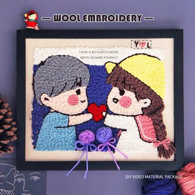 China Eco-Friend Factory Direct Sales Push DIY Embroidery Kit Creative Wool Hand Embroidery Kit for sale