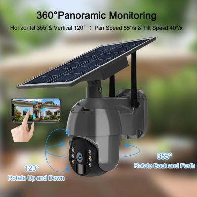 China Wireless 1080P Solar CCTV Camera SD Card Cloud Storage PIR Human Detection 2MP for sale