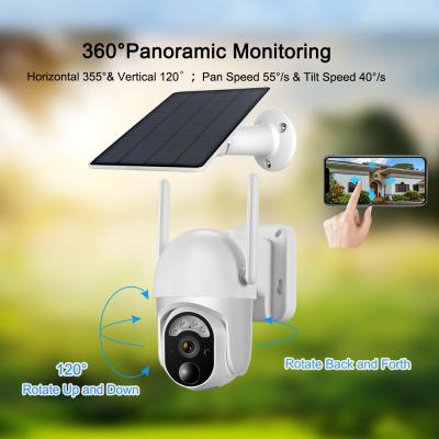 China Outdoor Security 3G 4G PTZ Kamera Pan Tilt 5W Solarpanel Überwachungskamera Wireless zu verkaufen