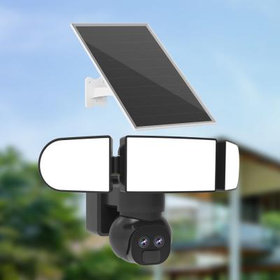 China 2.4Ghz WiFi Solar Security Camera 6MP Dual Lens 1200 Lumens 120W for sale