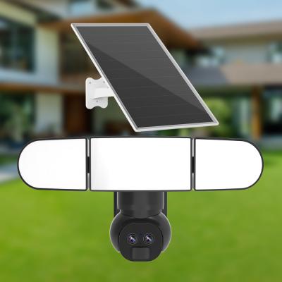 China 6MP 4G Dual Lens Spotlight Camera 1500 Lumens LED Solar Netwerk Camera IP65 Waterdicht Te koop