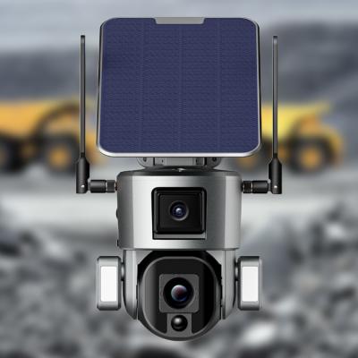 China 4G Solar Dual Linkage Cameras 4K 20000mAh Battery 10X Zoom Solar IP Camera for sale