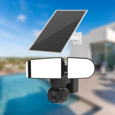 China 4G Cellular Security Camera 1500 Lumens Garden Flood Light 8W Solar Panel Camera for sale