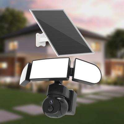 China 4MP WiFi Solar Security Camera 1500 Lumens 4X Digital Zoom Human Tracking 2K Solar Camera for sale