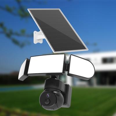 China 1500 Lumens 4G Solar Security Camera 19200mAh Built In Battery 4MP 2K Solar PTZ Camera for sale