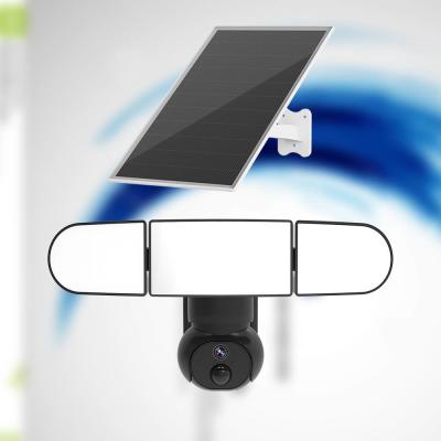 China cámara de seguridad de grabación continua 2K cámara CCTV solar con reflector de 150 vatios en venta