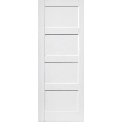 China Decoration 30 x 80 in. 2 Panel Shaker White Primed Solid Core Uneven Wood Single Shaker Interior Door for sale