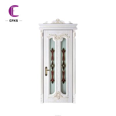 China High End Factory 12-Year Patio Porte Exterieur Entry Double Entry French House Frame Waterproof French Wood Door for sale