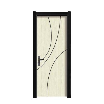 China New Farmhouse Room Swing Interior Doors Simple Design Modern MDF Wooden Door Bedroom Wooden Door for sale