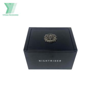 China Custom Logo Hard Template Cigar Whiskey Wooden Packaging Box Luxury Watch Box Cocktail Gift High End Custom Packing Slide for sale