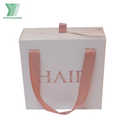 China Recycled Materials Wholesale Logo Printing Luxury Cardboard Paper Gift Box Wig Hair Extension Drawer Packaging Boxes Wholesale for sale