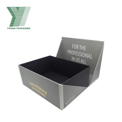 China Biodegradable Paper Clamshell Box Shoes Packaging Box Rigid Custom Gold Foil Logo Printing Apparel Packaging Knock Down Top Gift Boxes for sale