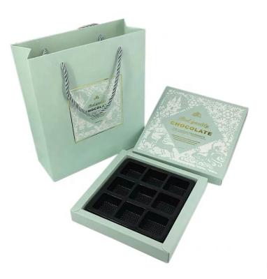 China YI Feng Packaging Recyclable Luxury Empty Chocolate Gift Boxes Promotional Chocolate Candy Tray Packaging Plastic Boxes 9 Pcs With Bags for sale