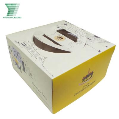 China Guangzhou Yifeng 400gsm handmade cake paper packaging with window cake box tiramisu birthday cake party foldable packaging boxes for sale