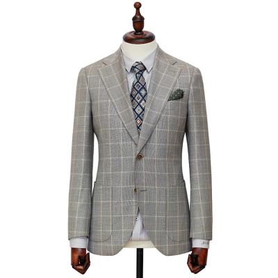 China Wholesale Custom Made Mens Blazer Suit Italian Tuxedo Plaid Anti Shrink Office Suits Designer Blazers For Men for sale