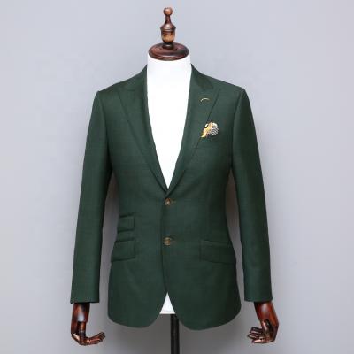 China New Design Handmade Dark Green Solid Cashmere MTM Woolen Coat Anti-shrink Custom Made For Men for sale